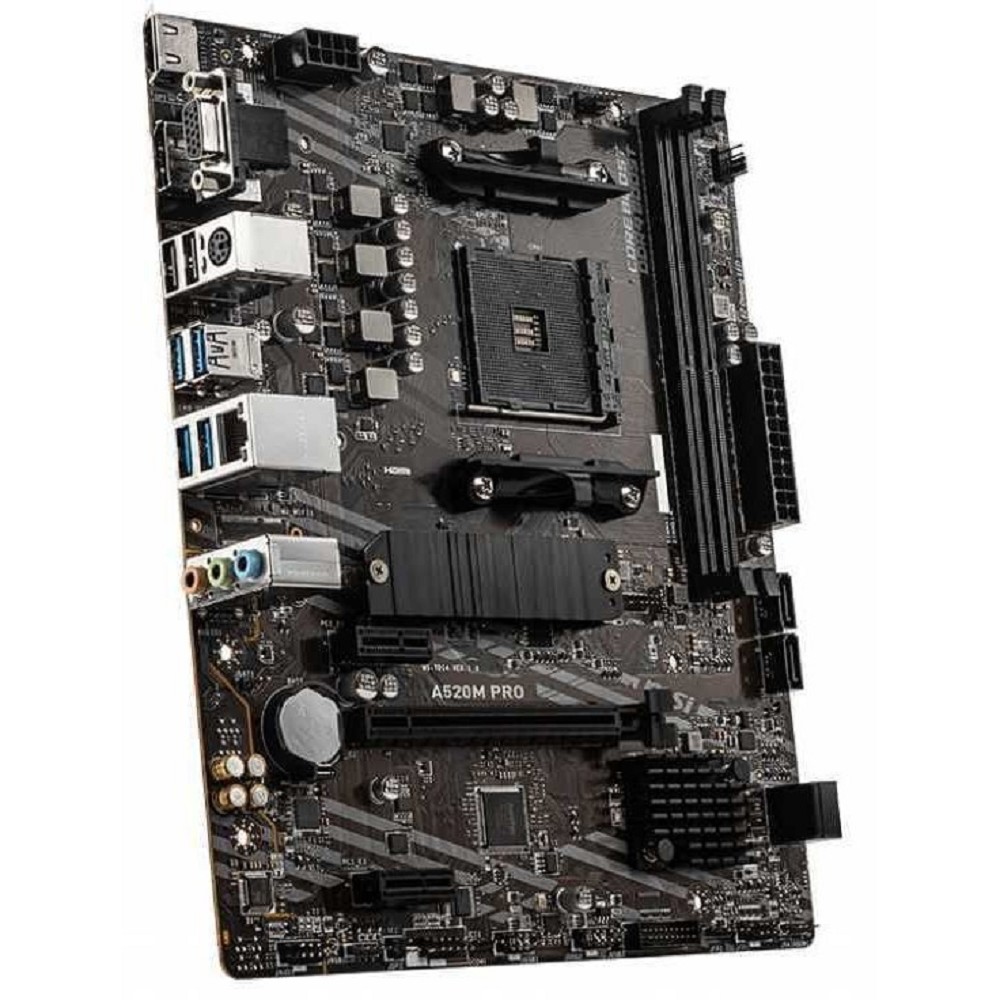 MSI A520M PRO {Soc-AM4 AMD A520 2xDDR4 mATX AC`97 8ch(7.1) GbLAN RAID+VGA+HDMI+DP} MicroStar