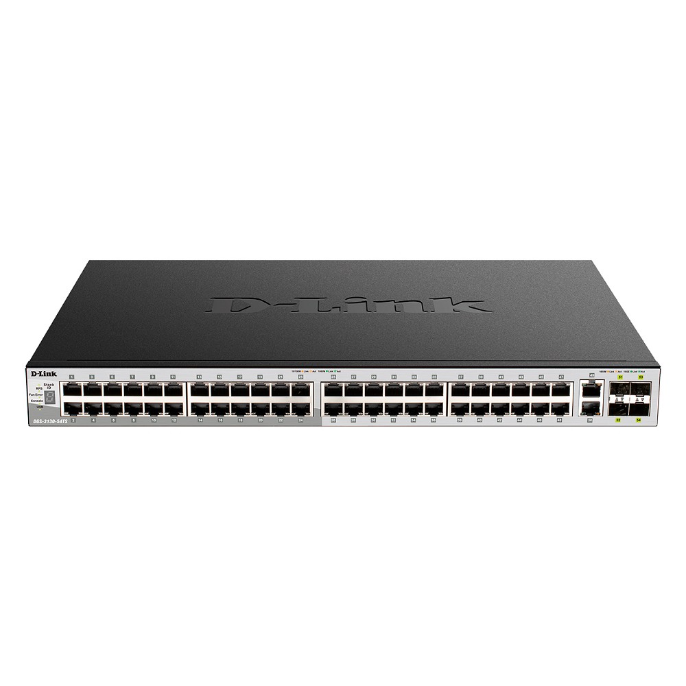 D-Link DGS-3130-54TS/B1A PROJ Управляемый L3 стекируемый коммутатор с 48 портами 10/100/1000Base-T, 2 портами 10GBase-T и 4 портами 10GBase-X SFP+ D-Link SMB