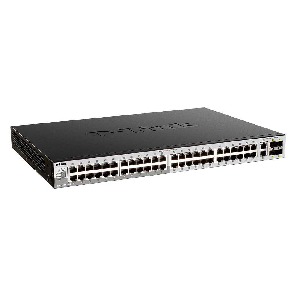 D-Link DGS-3130-54TS/B1A PROJ Управляемый L3 стекируемый коммутатор с 48 портами 10/100/1000Base-T, 2 портами 10GBase-T и 4 портами 10GBase-X SFP+ D-Link SMB
