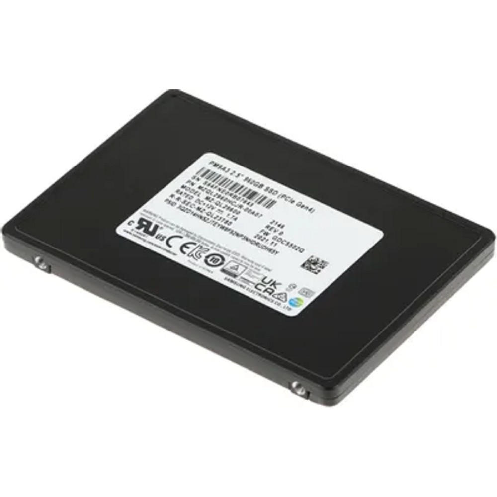 Samsung Enterprise SSD, 2.5"(SFF/U.2) 7mm, PM9A3, 960GB, NVMe PCIe 4.0 (1x4), R6500/W1500Mb/s, IOPS(R4K) 580K/70K, MTBF 2M, 1DWPD/5Y, TBW 1752TB, OEM, (repl. MZQLB960HAJR-00007) арт. MZQL2960HCJR-00A07