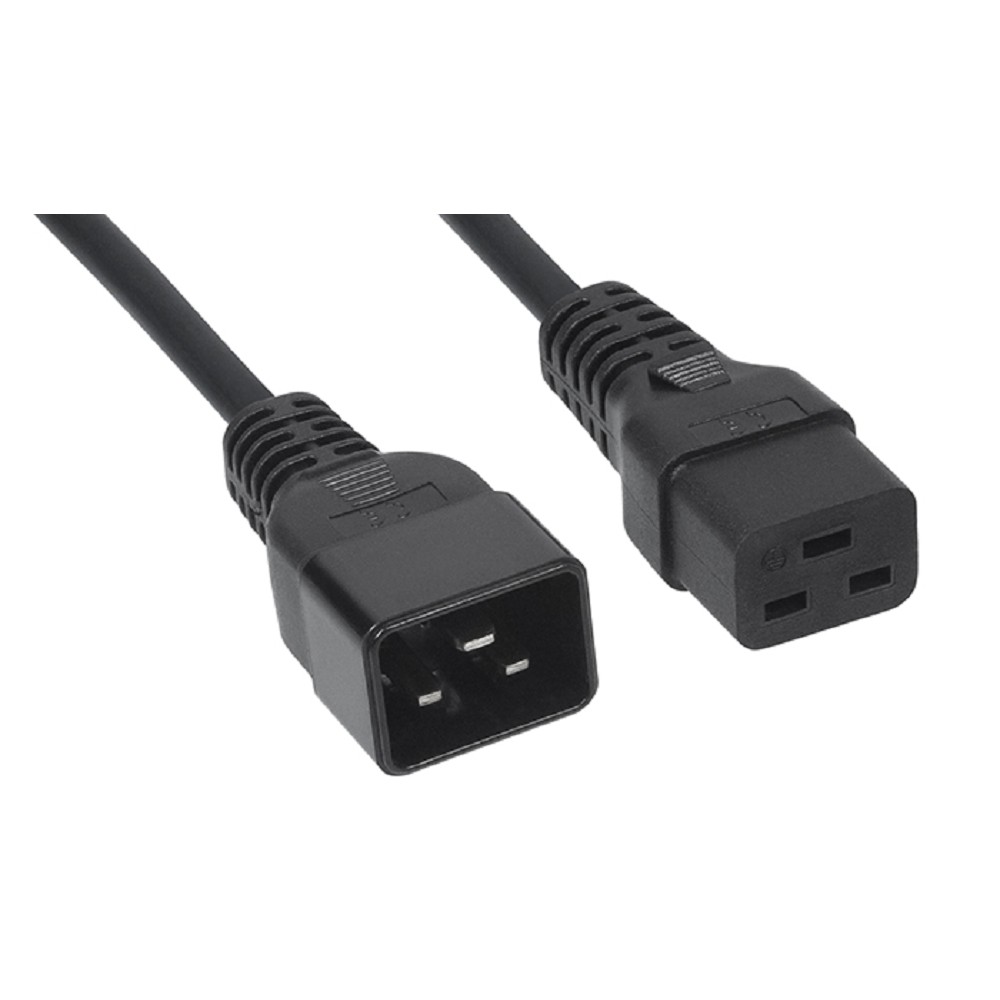 Шнур питания Cabeus PC-IEC19-IEC20-1.8M C19-C20 проводник.:3x1.5мм2 1.8м 220/250В 16А черный