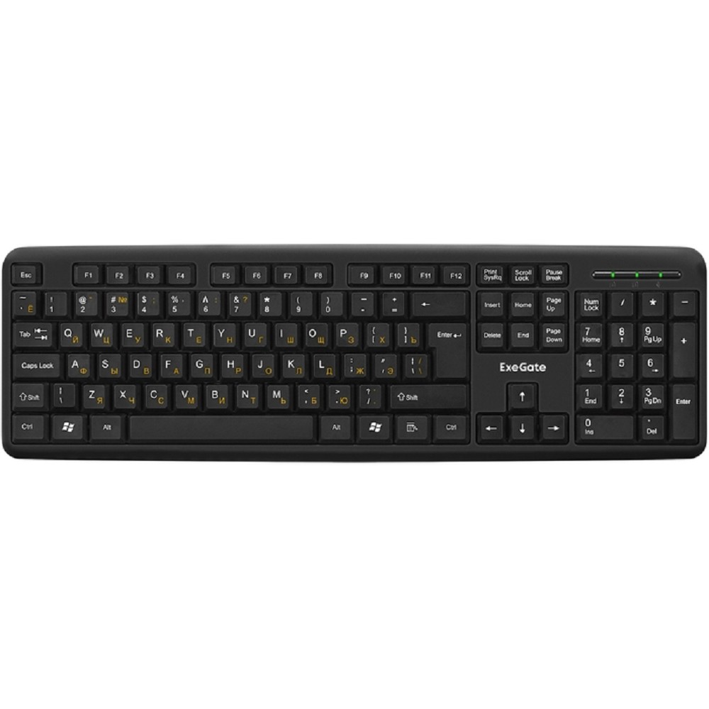 Exegate EX287138RUS Клавиатура ExeGate LY-405 (USB, 105кл., Enter большой, шнур 1,5м, черная, Color box)