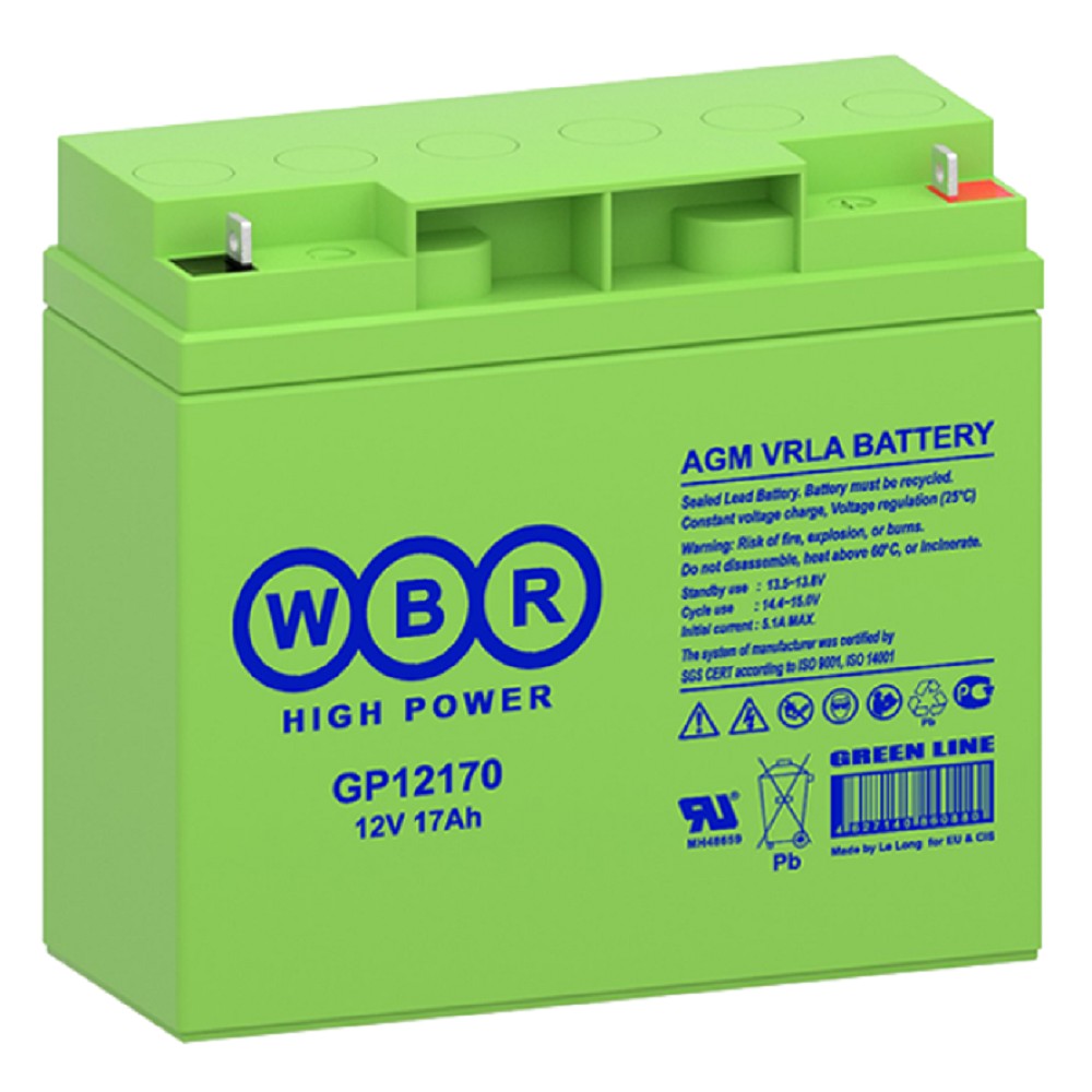 WBR Батарея GP12170 (12V/18Ah) под гайку и болт М5 арт. WBR GP12170