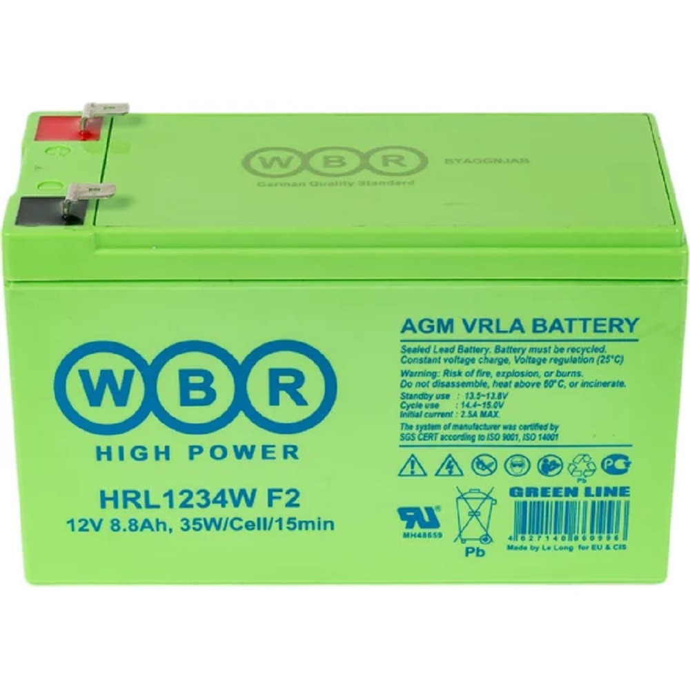 WBR Батарея HRL1234W (12V/9Ah) (F2) арт. WBR HRL1234W