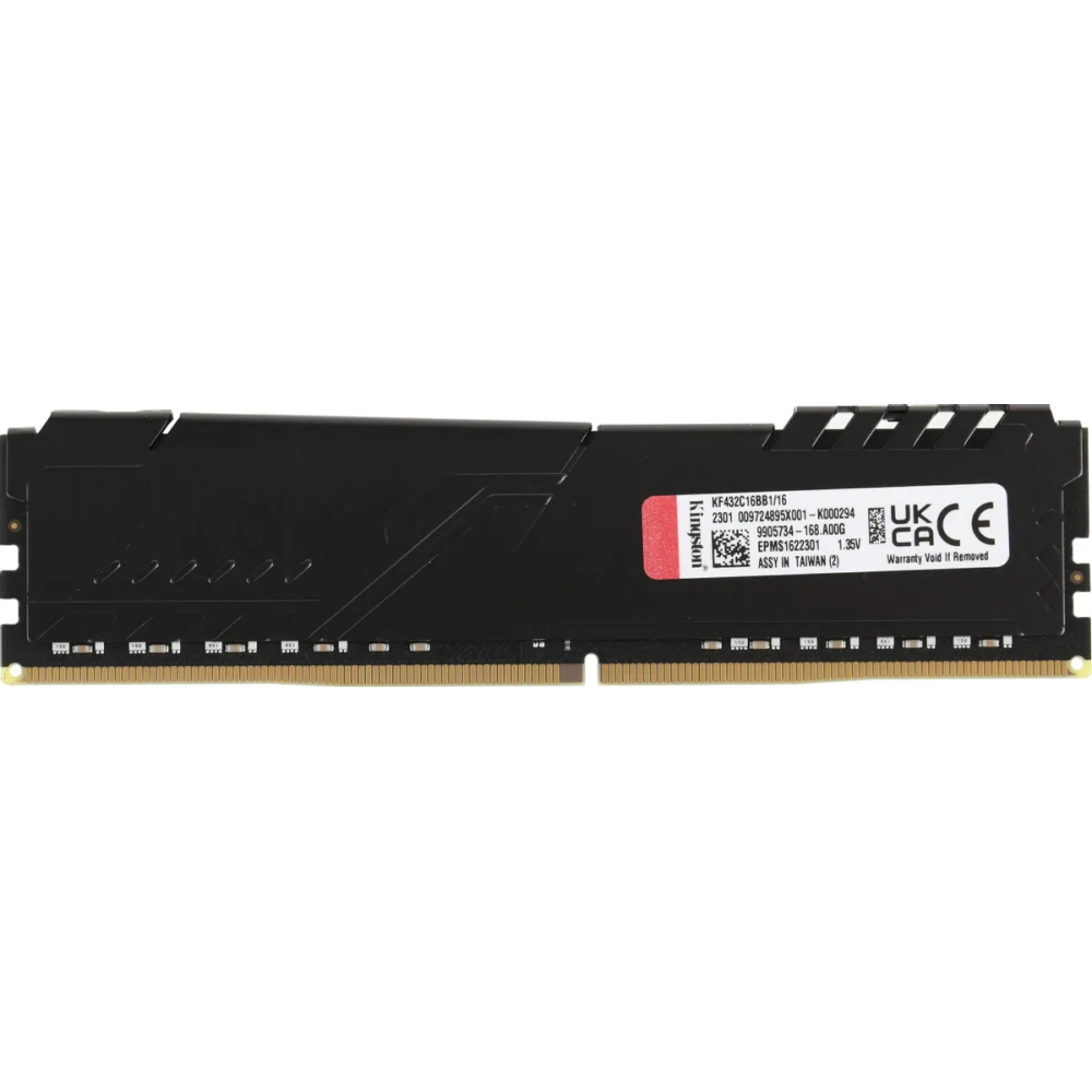 Kingston 16GB 3200MHz DDR4 CL16 DIMM 1Gx8 FURY Beast Black 1 Year Warrаnty арт. KF432C16BB1/16