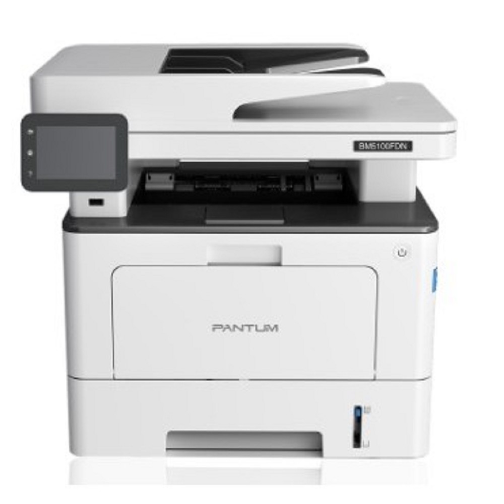 Pantum BM5100FDW, P/C/S/F, Mono laser, А4, 40 ppm (max 100000 p/mon), 1.2 GHz, 1200x1200 dpi, 512 MB RAM, Duplex, DADF50, paper tray 250 pages, USB, LAN, WiFi, start. cartridge 3000 pages