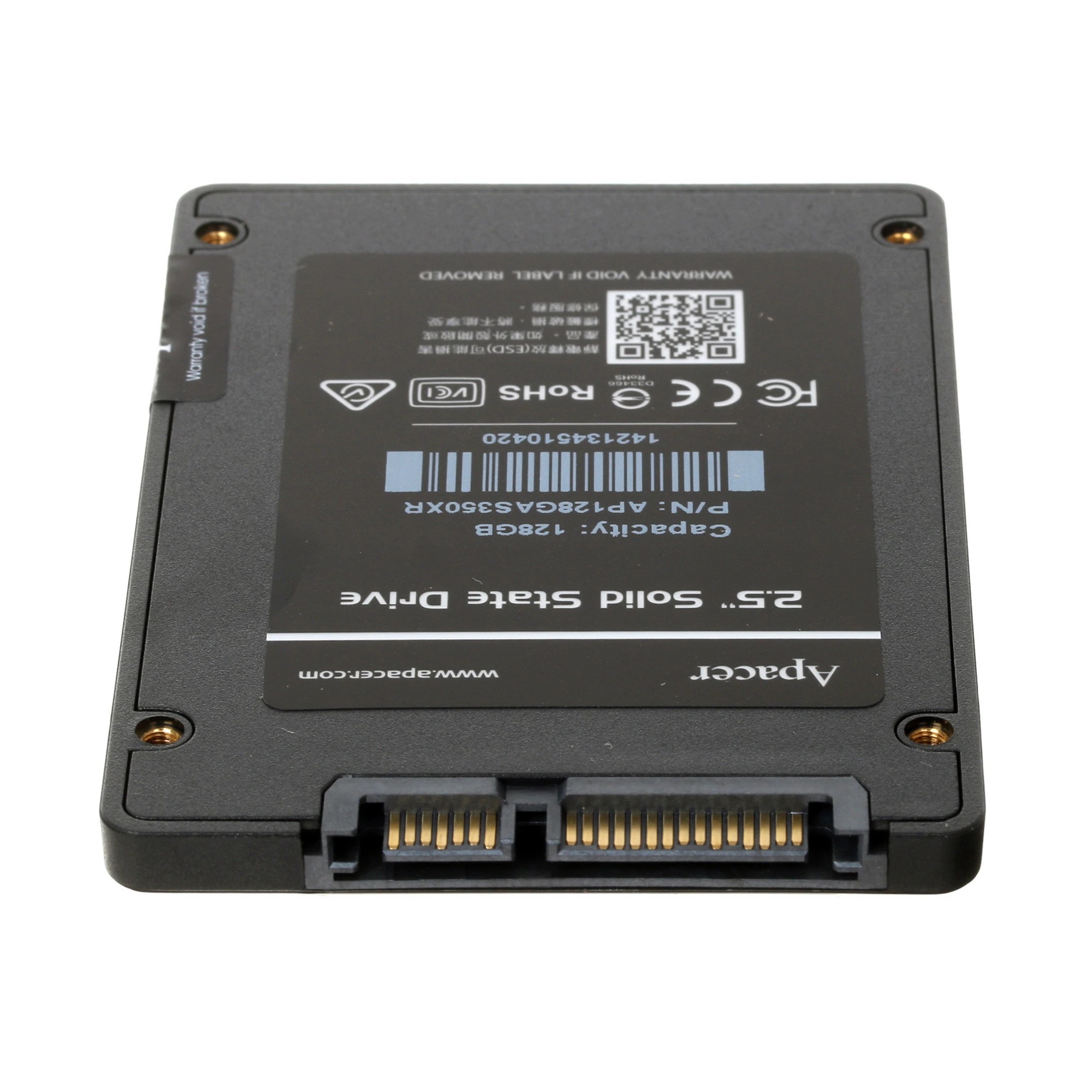 Apacer SSD PANTHER AS350X 128Gb SATA 2.5" 7mm, R560/W540 Mb/s, 3D NAND, IOPS 38K/75K, MTBF 1,5M, 75TBW, Retail, 3 years (AP128GAS350XR-1)