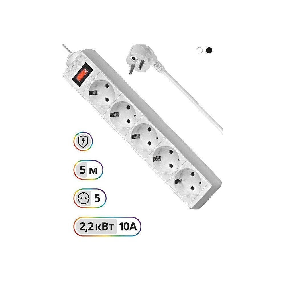 Defender ES 5 White (5 м, 5 розеток) арт. 99483