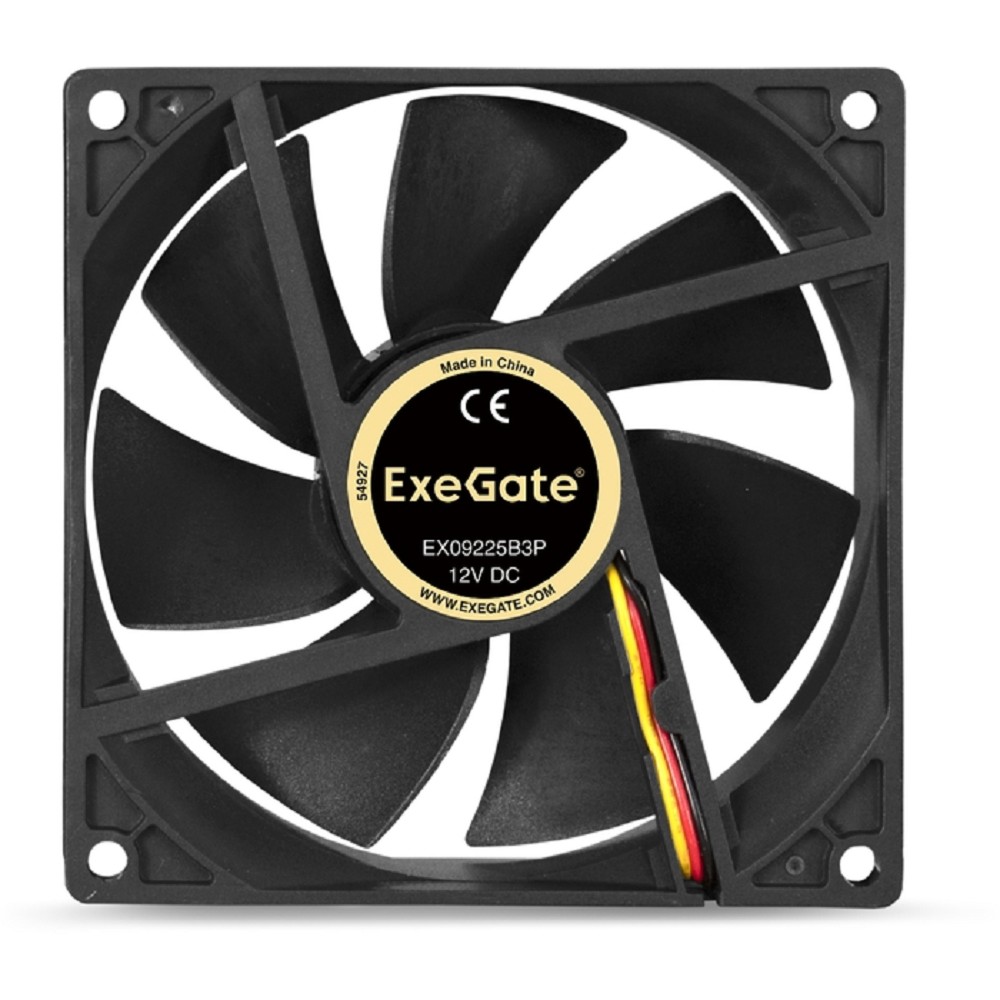 Exegate EX288926RUS Вентилятор ExeGate EX09225B3P (92x92x25 мм, 2-Ball (двойной шарикоподшипник), 3pin, 2100RPM, 27dBA)