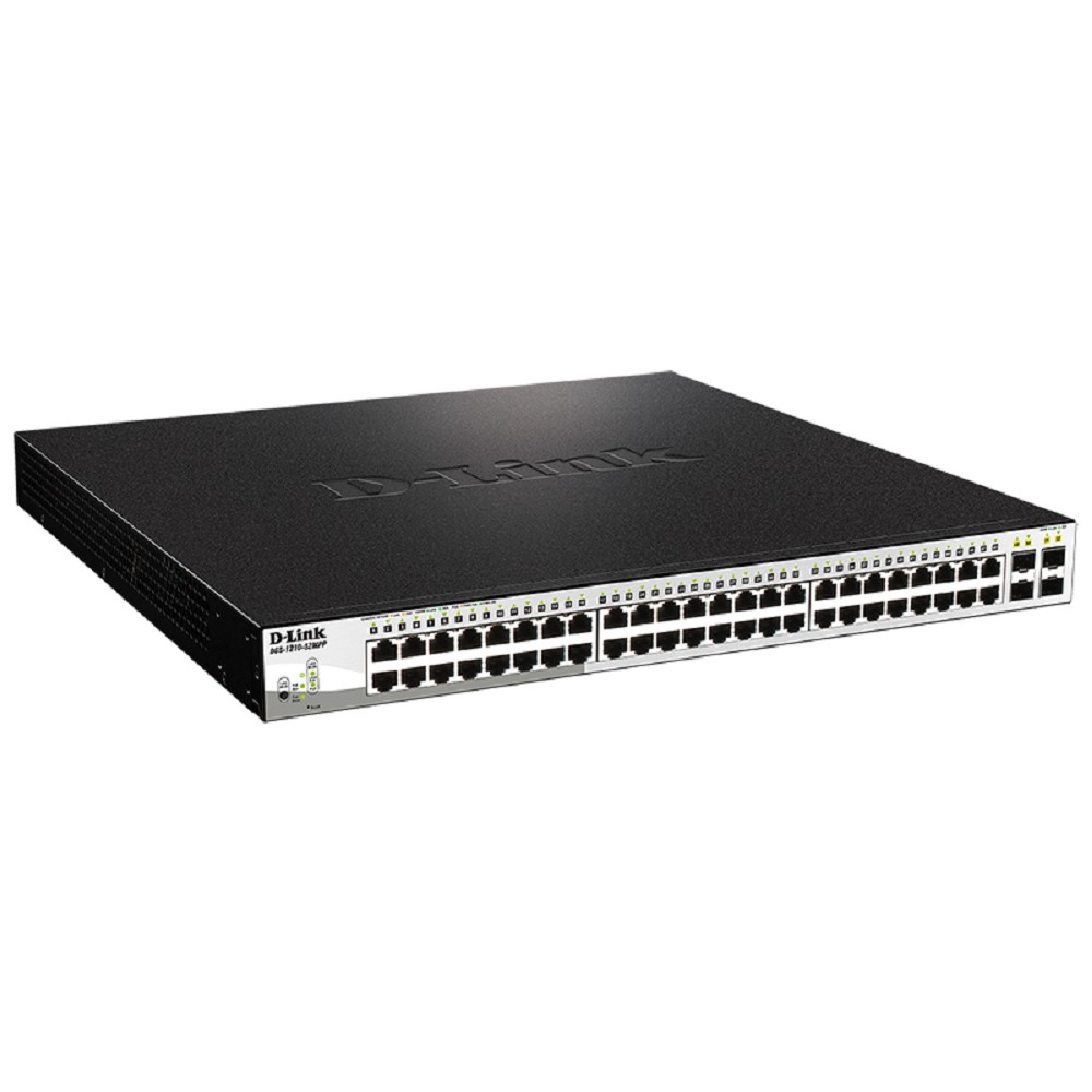 D-Link DGS-1210-52MPP/E2A PROJ Управляемый L2 коммутатор с 48 портами 10/100/1000Base-T и 4 портами 1000Base-X SFP (порты 1-48 PoE 802.3af/at, PoE-бюджет 740 Вт) D-Link SMB