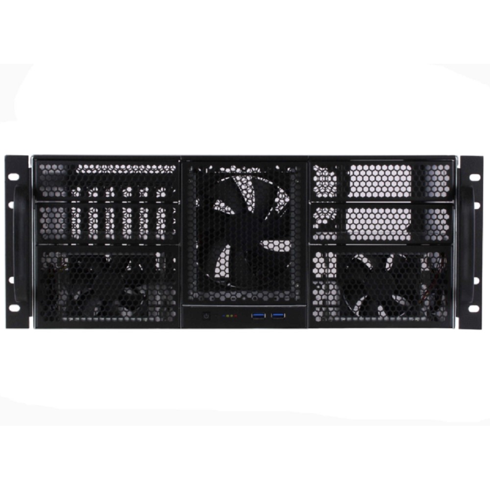 Procase Корпус 4U server case,4x5.25+11HDD,черный,без блока питания,глубина 550мм,MB CEB 12"x10,5", панель вентиляторов 3*120x25 PWM [RE411-D4H11-FC-55]