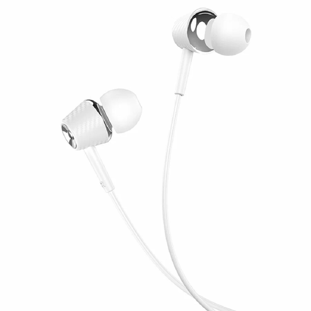 HOCO M70/ Наушники + микрофон/ Кнопка ответа/ 1.2м/ 3.5 mm jack/ White арт. HC-17429