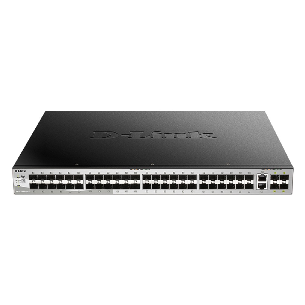 D-Link DGS-3130-54S/B1A PROJ Управляемый L3 стекируемый коммутатор с 48 портами 1000Base-X SFP, 2 портами 10GBase-T и 4 портами 10GBase-X SFP+ D-Link SMB