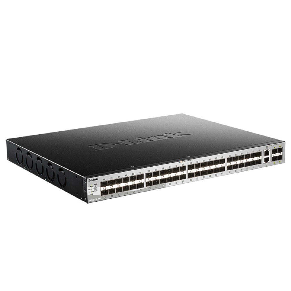 D-Link DGS-3130-54S/B1A PROJ Управляемый L3 стекируемый коммутатор с 48 портами 1000Base-X SFP, 2 портами 10GBase-T и 4 портами 10GBase-X SFP+ D-Link SMB