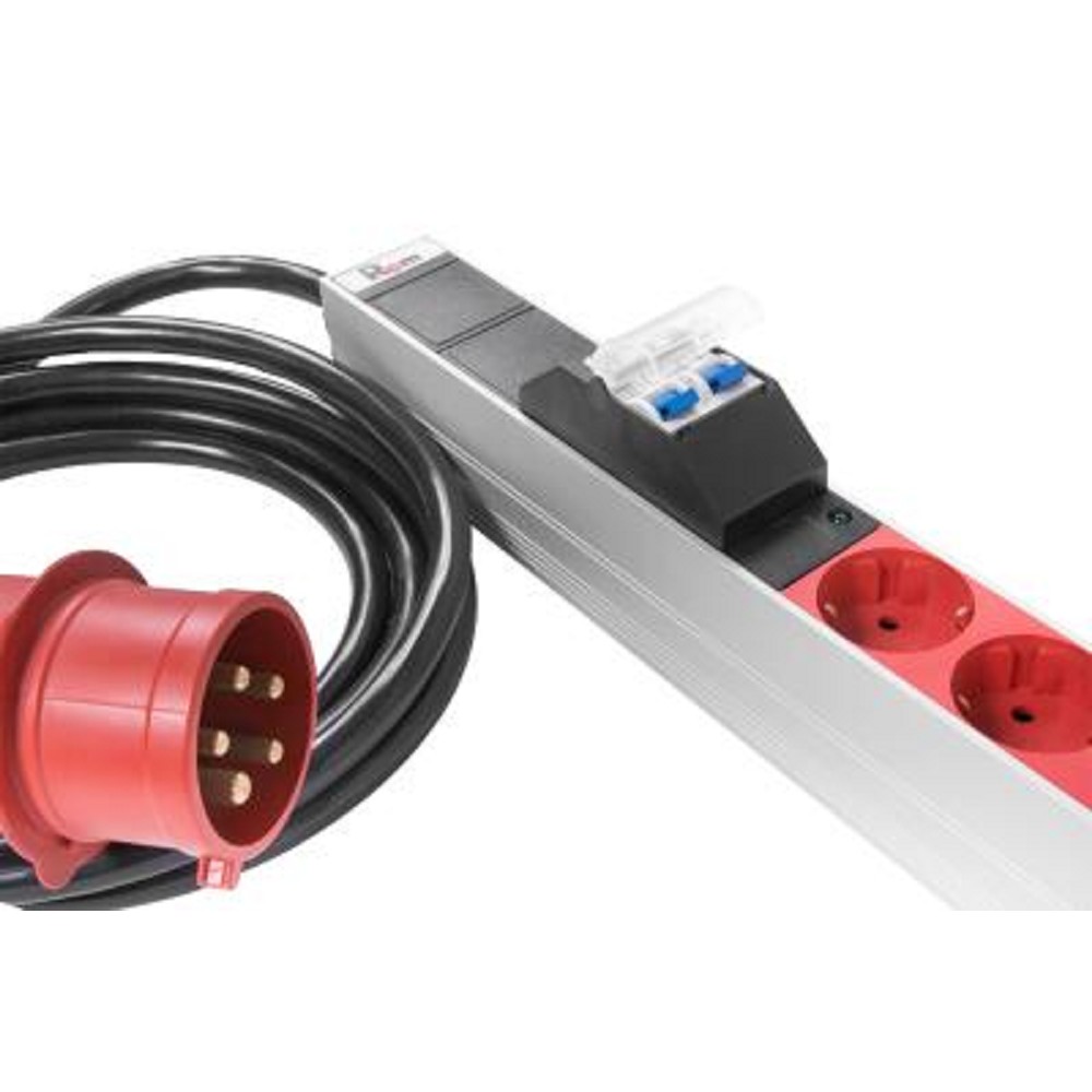 REM Верт блок розеток Rem-3x32, 3 фазы 32A, 6 авт, инд, 24 S, 1820 мм, IEC 309, шнур 3 м R-3x32-24S-A-I-1820-3-3P(N) ЦМО арт. R-3x32-24S-A-I-1820-3-3PN