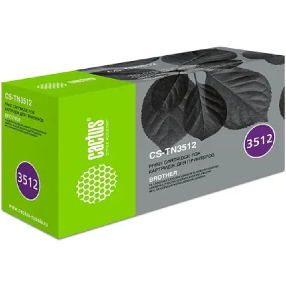 Картридж лазерный Cactus CS-TN3512 TN-3512 черный (12000стр.) для Brother DCP L6600DWHL/L6250DNHL/L6300DWHL/L6400DWHL/L6400DWTMFC/L6800DWMFC/L6800DWTMFC/L6900DWMFC/L6900DWT