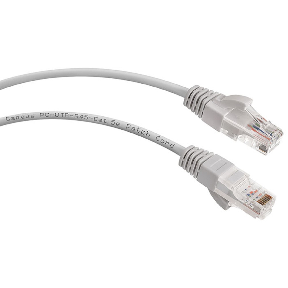 Cabeus PC-UTP-RJ45-Cat.5e-5m Патч-корд U/UTP, категория 5е, 2xRJ45/8p8c, неэкранированный, серый, PVC, 5м