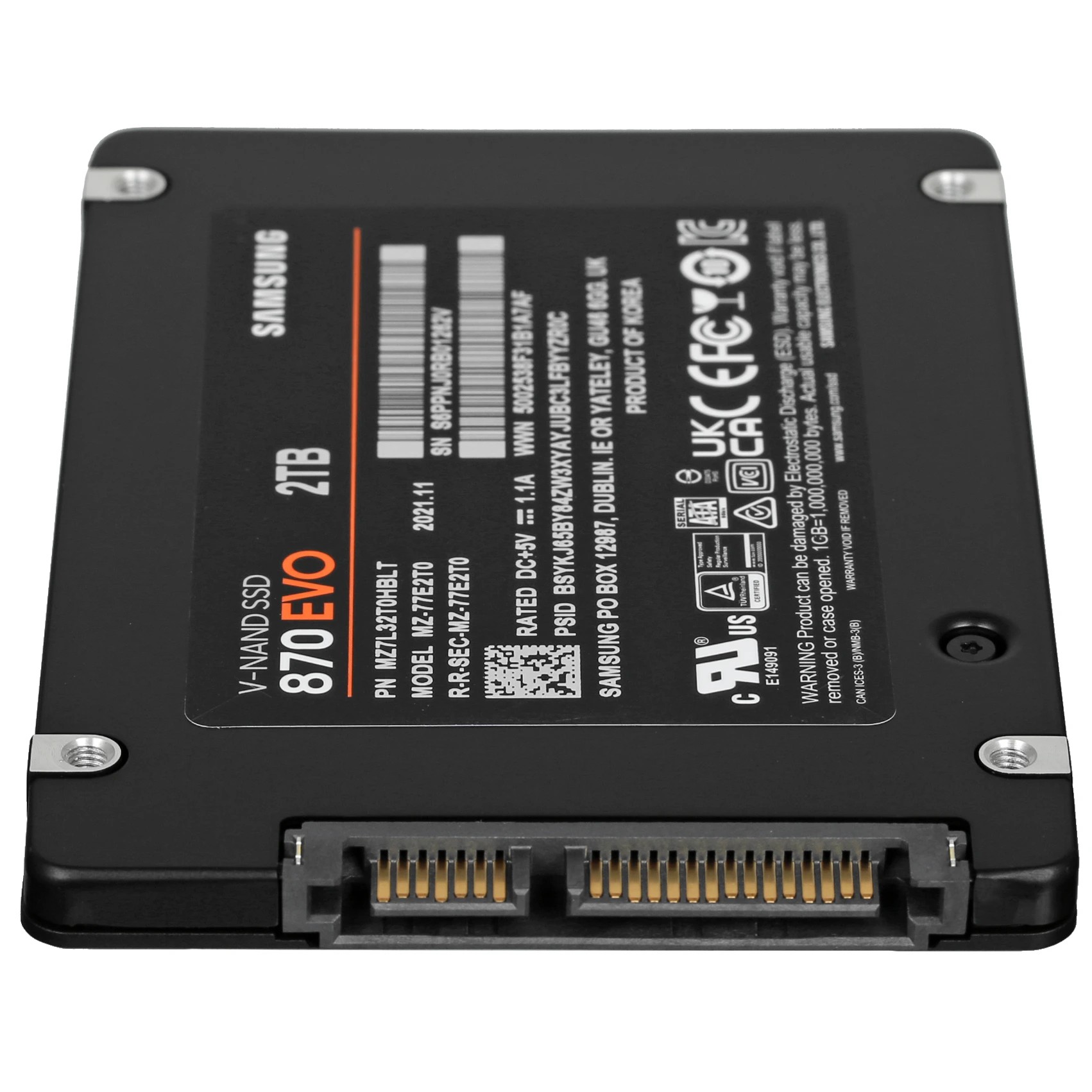 SSD 2.5" 2Tb (2000GB) Samsung SATA III 870 EVO (R560/W530MB/s) (MZ-77E2T0B/EU аналог MZ-77E2T0BW) 1year