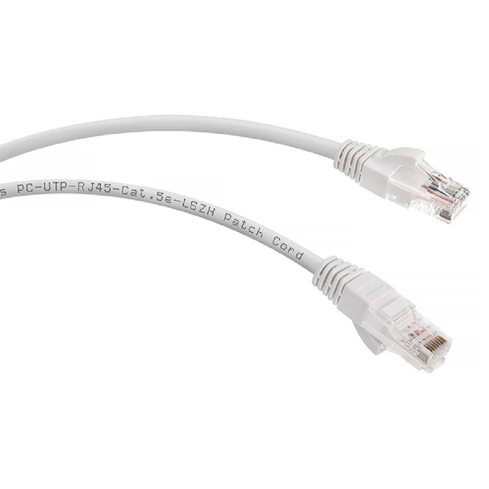 Cabeus PC-UTP-RJ45-Cat.5e-0.5m-WH-LSZH Патч-корд U/UTP, категория 5е, 2xRJ45/8p8c, неэкранированный, белый, LSZH, 0.5м