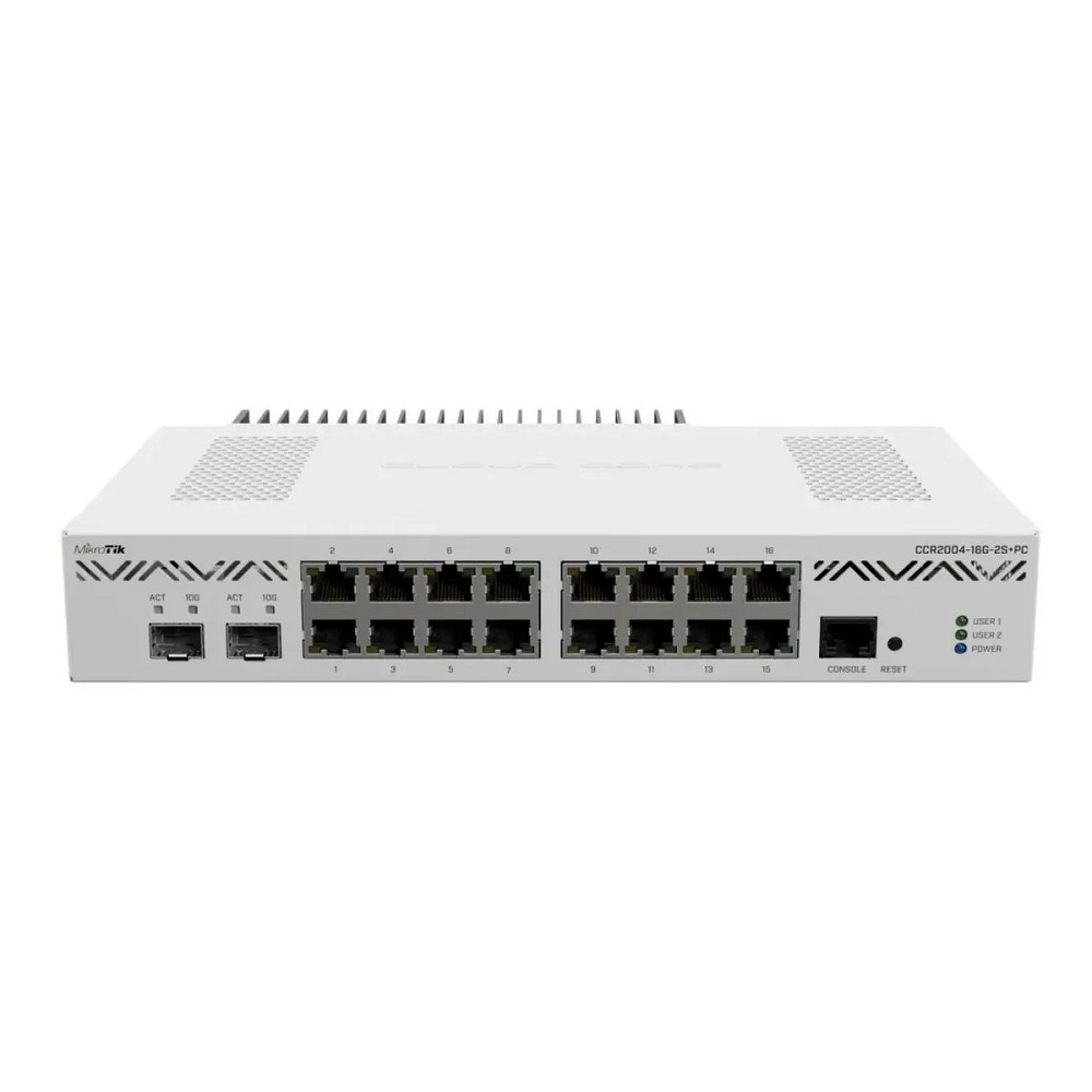 MikroTik Cloud Core Router CCR2004-16G-2S+PC MikroTik 16*1Gbit RJ45, 2*10Gbit SFP+ Passive Cooling