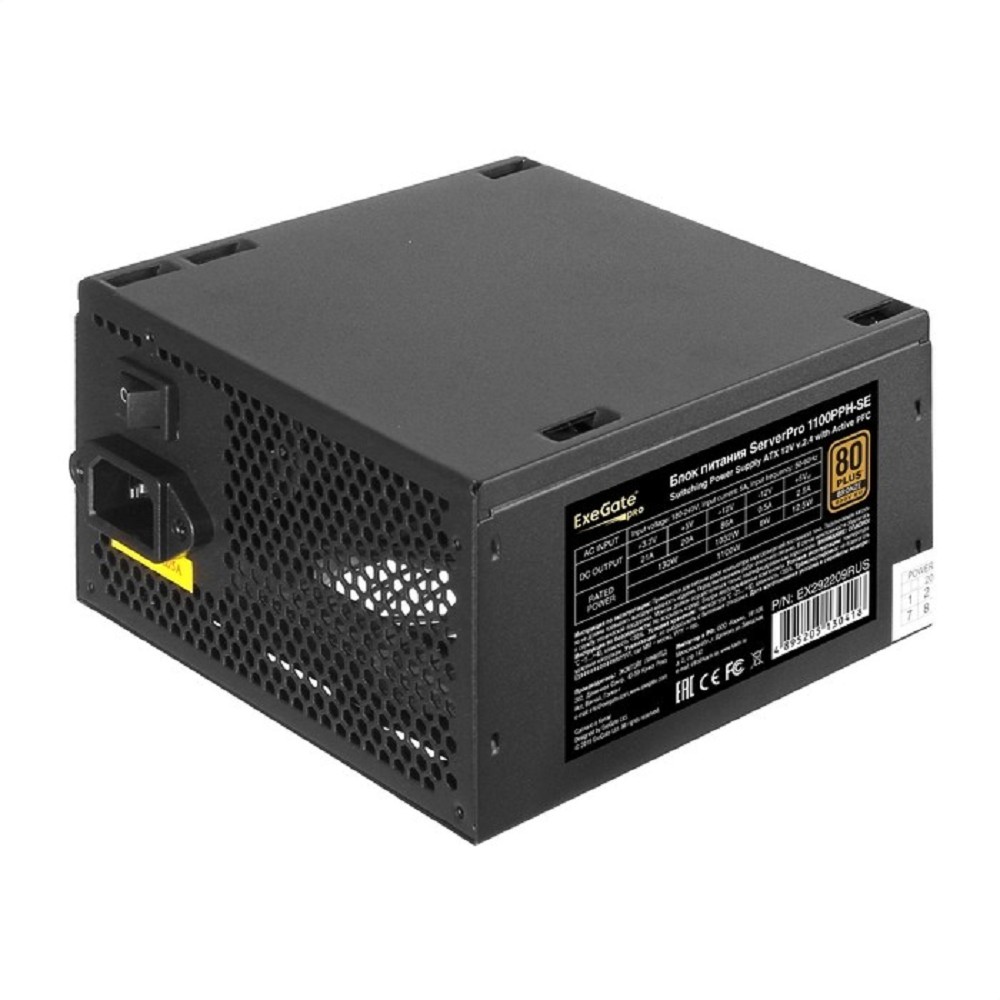 Блок питания серверный EXEGATE ServerPRO 80 PLUS Bronze 1100PPH-SE арт. EX292209RUS