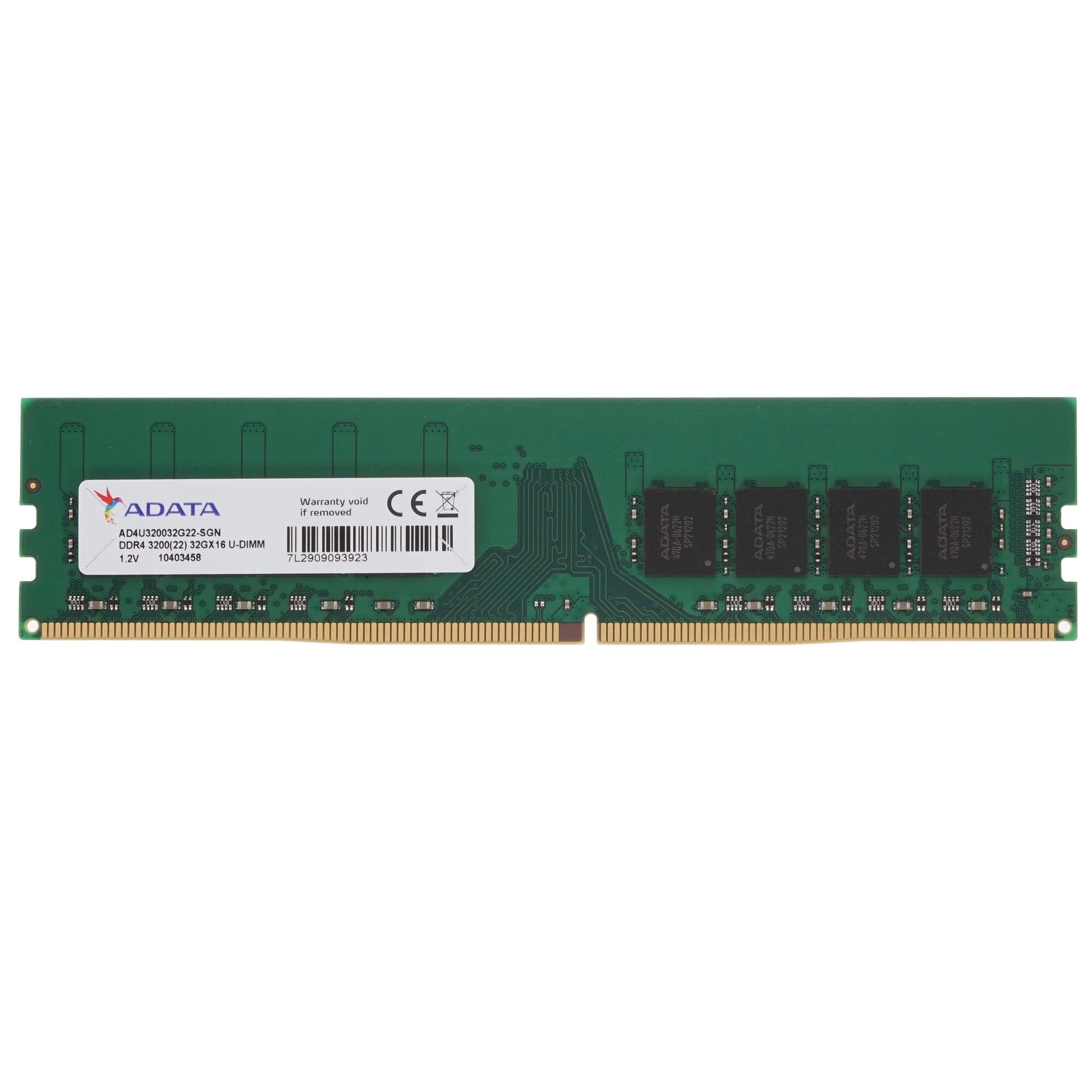 ADATA DDR4 DIMM 32GB 3200MHz 1*32GB 22-22-22 SINGLE TRAY арт. AD4U320032G22-SGN