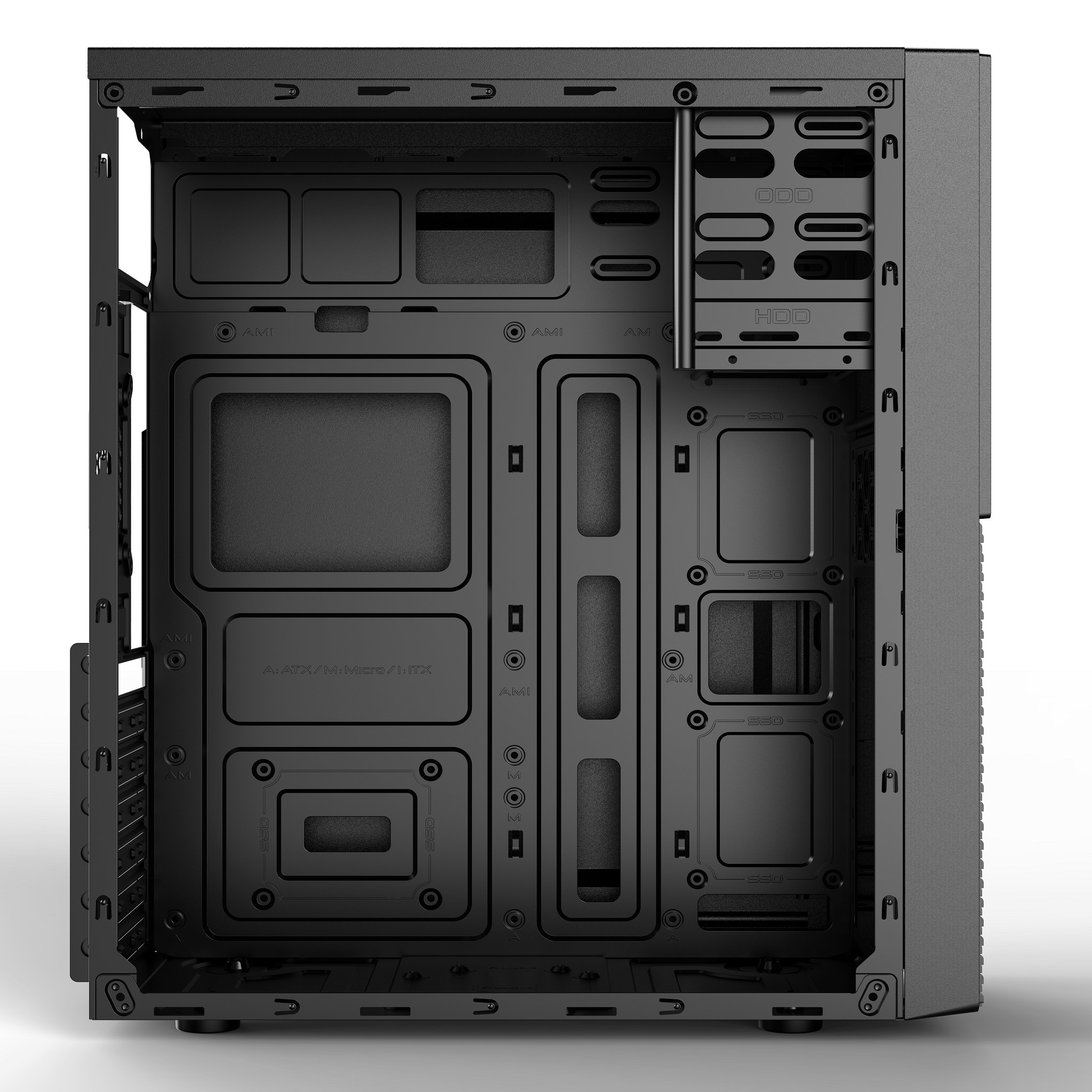 CBR Корпус ATX Miditower E188, без БП, 1*USB 3.0, 2*USB 2.0, HD Audio+Mic, Black [PCC-ATX-E188-USB31-USB22-WPSU]