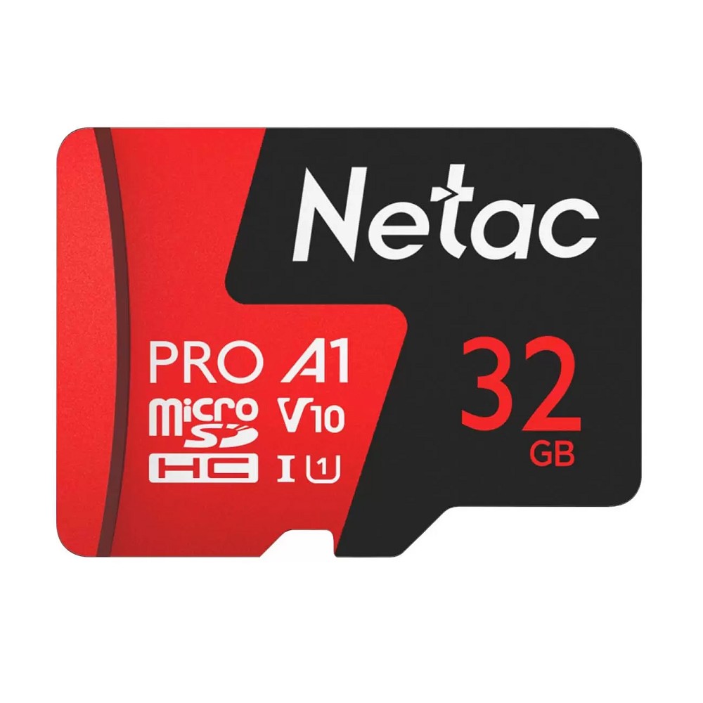 Netac P500 Extreme PRO 32GB MicroSDHC V10/A1/C10 up to 100MB/s, retail pack with SD Adapter арт. NT02P500PRO-032G-R