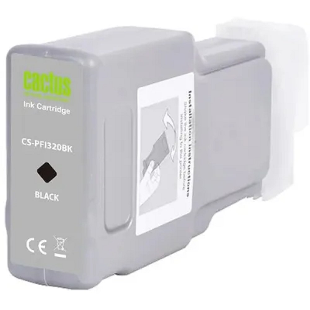 Картридж струйный Cactus CS-PFI320BK PFI-320BK черный (300мл) для Canon imagePROGRAF TM-200/TM-200 MFP L24ei/TM-205/TM-300