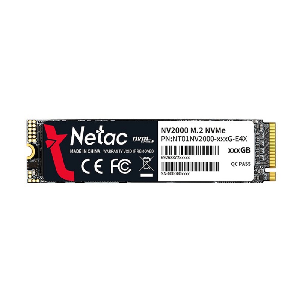 Netac SSD NV2000 512GB PCIe 3 x4 M.2 2280 NVMe 3D NAND, R/W up to 2500/1950MB/s, IOPS(R4K) 130K/250K, TBW 300TB, 5y wty арт. NT01NV2000-512-E4X