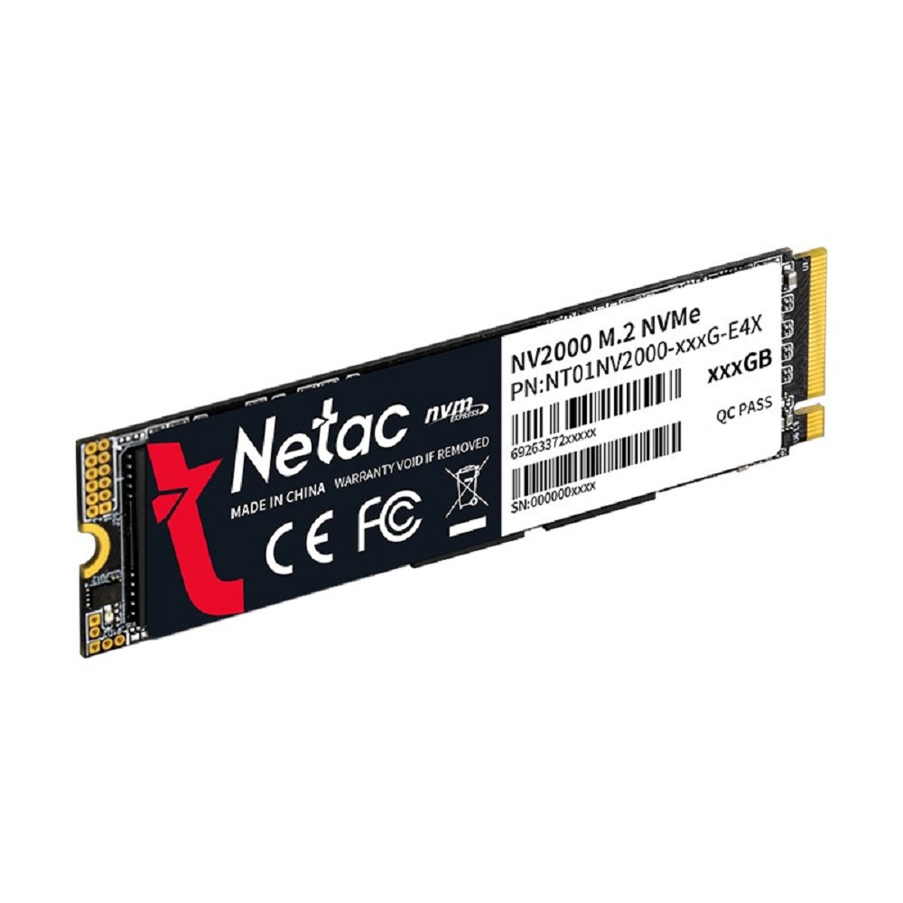 Netac SSD NV2000 512GB PCIe 3 x4 M.2 2280 NVMe 3D NAND, R/W up to 2500/1950MB/s, IOPS(R4K) 130K/250K, TBW 300TB, 5y wty арт. NT01NV2000-512-E4X