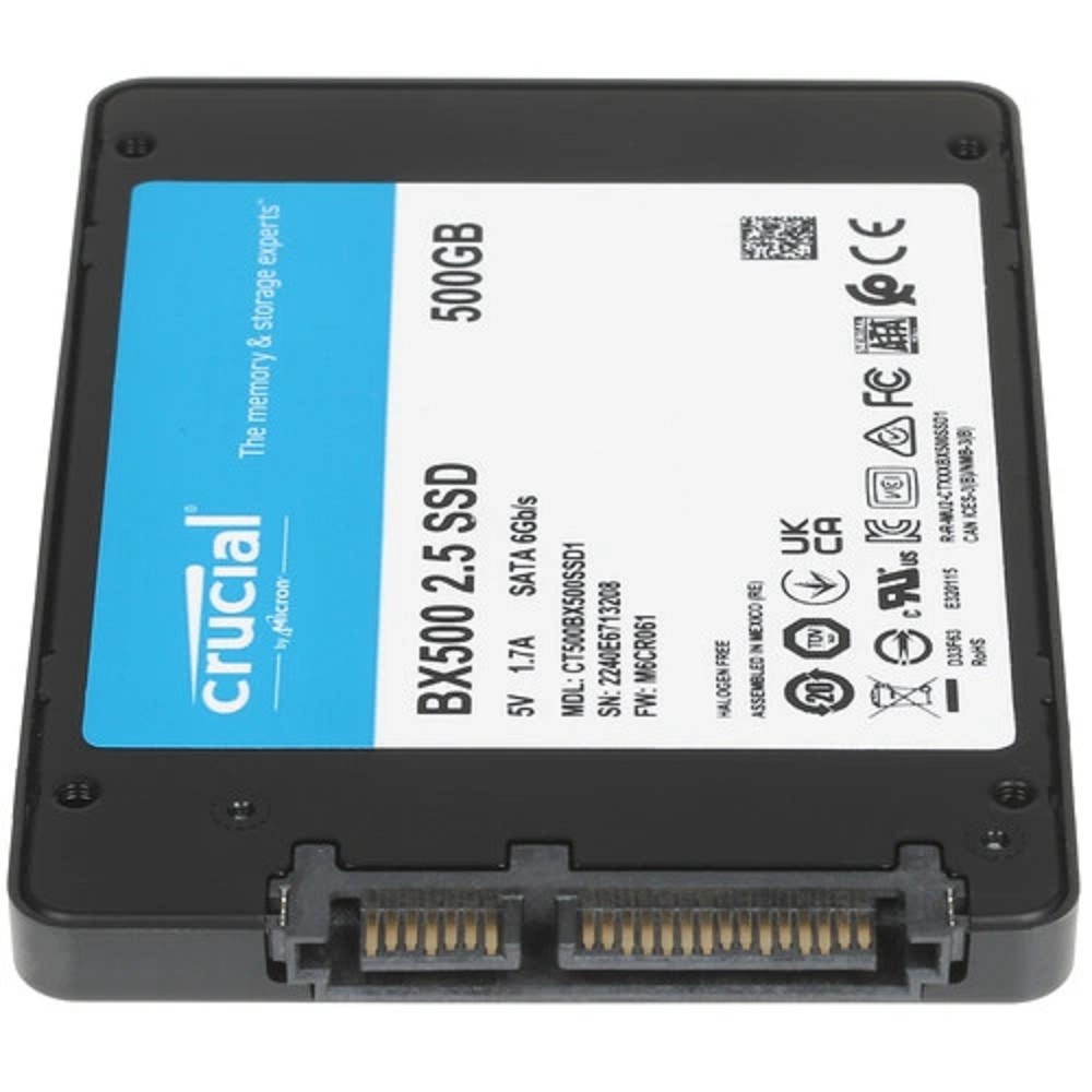 Crucial SSD Disk BX500 500GB SATA 2.5” 7mm SSD (540 MB/s Read 500 MB/s Write), 1 Year Warrаnty OEM арт. CT500BX500SSD1