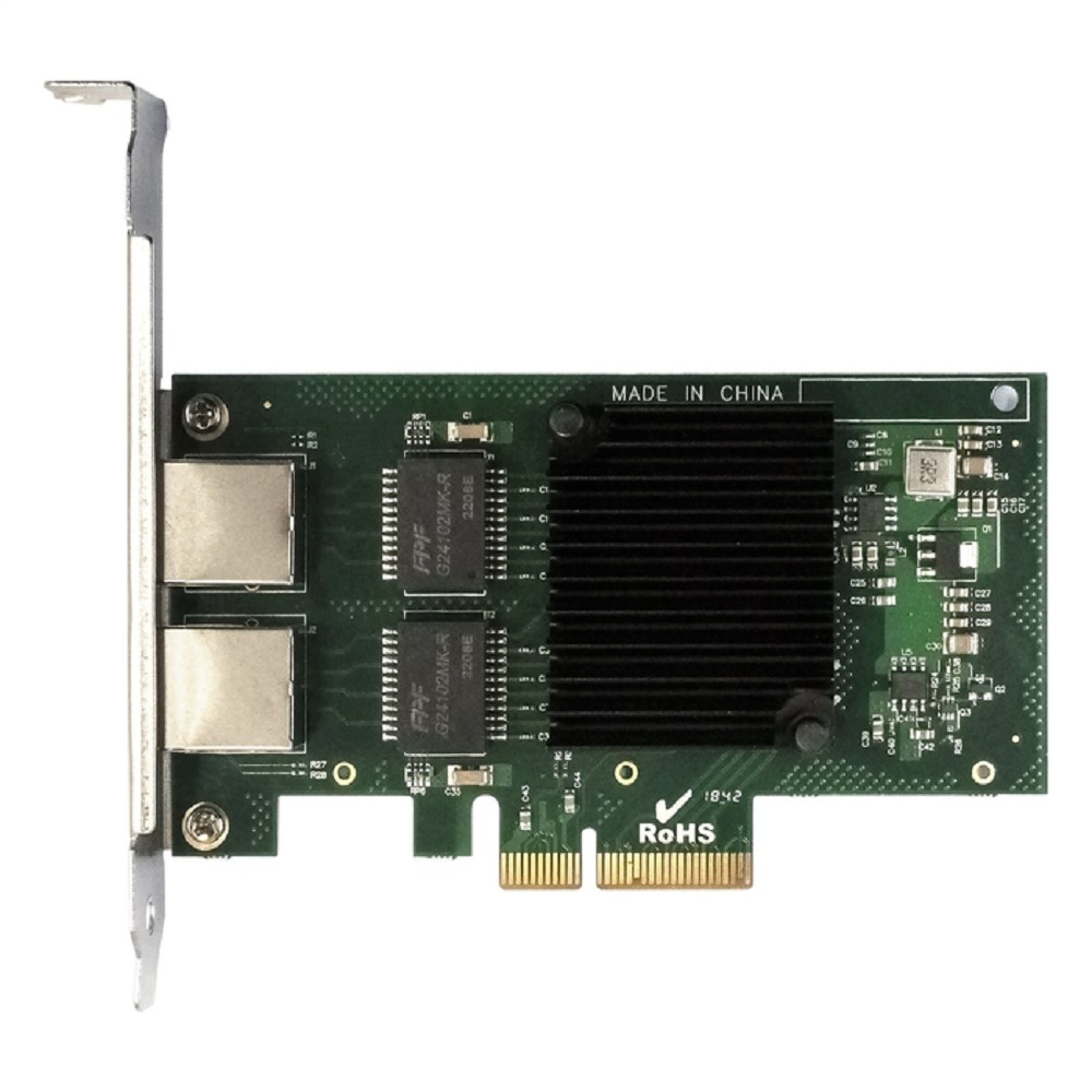 Exegate EX292506RUS Сетевой адаптер ExeGate EXE-I350-T2V2 (PCI-E x4 v2.1, порты 2xRJ45 (медные), 10/100/1000Mbps, Gigabit NIC Intel Chipset NHI350AM2)