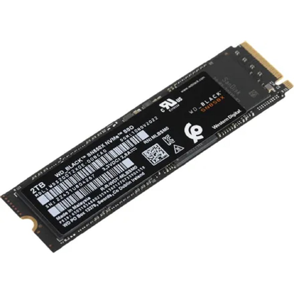 WD SSD Black SN850X, 2.0TB, M.2(22x80mm), NVMe, PCIe 4.0 x4, 3D TLC, WDS200T2X0E Western Digital