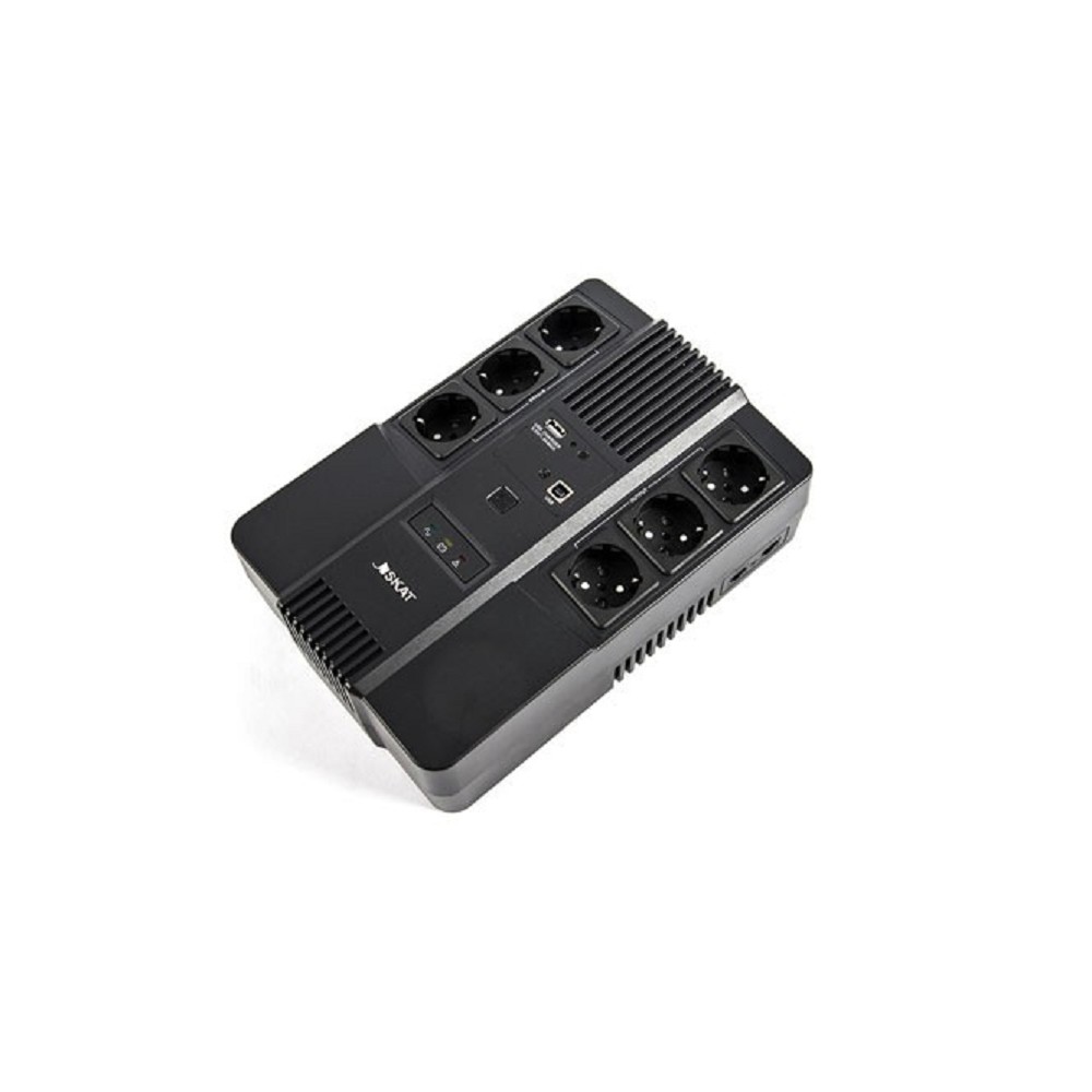 ИБП Бастион SKAT-UPS 800-AI-IN-1x9 {Line-interactive, 800/480Вт, USB/RJ-45, АКБ 1х 9Ач, сверху ЕВРО 3+3, реестр МПТ} (452) арт. 452 SKAT-UPS 800-AI-IN-1x9