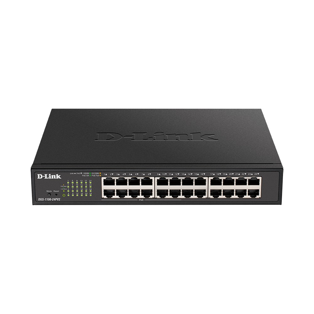D-Link Настраиваемый L2 PoE-коммутатор, 24х1000Base-T (12х1000Base-T PoE), PoE-бюджет 100 Вт арт. DGS-1100-24PV2/A3A