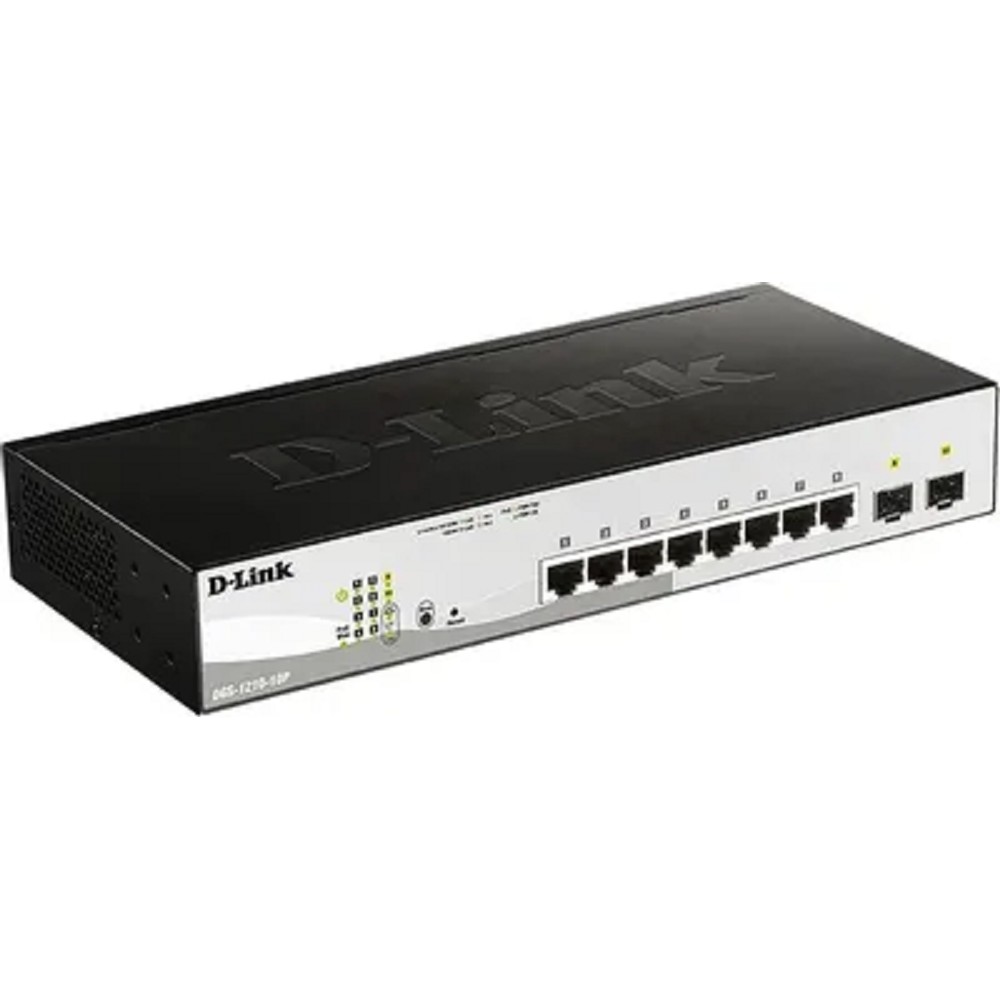 D-Link DGS-1210-10P/F3A Управляемый L2 коммутатор с 8 портами 10/100/1000Base-T и 2 портами 1000Base-X SFP (8 портов PoE 802.3af/at, PoE-бюджет 65 Вт) D-Link SMB
