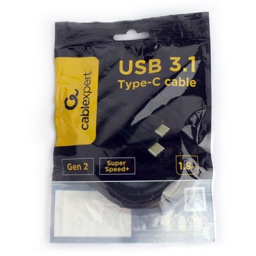 Cablexpert CCP-USB3.1-CMCM2-1.8M Кабель USB3.1 Type-C/Type-C, Gen.2, 10Gbit/s, 5A, 100W, 1.8м, пакет