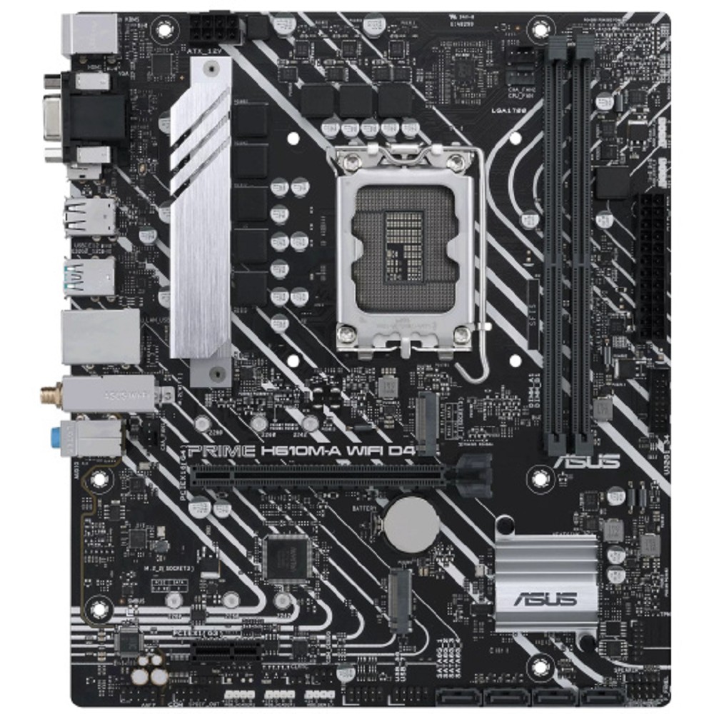 ASUS PRIME H610M-A WIFI D4, LGA1700, B610, 2*DDR4, 4*SATA, 2*M.2, 2*USB 3.2, 4*USB 2.0, 1*PCIx16, 1*PCIx1, HDMI+DP+D-Sub, mATX; 90MB1C80-M0EAY0