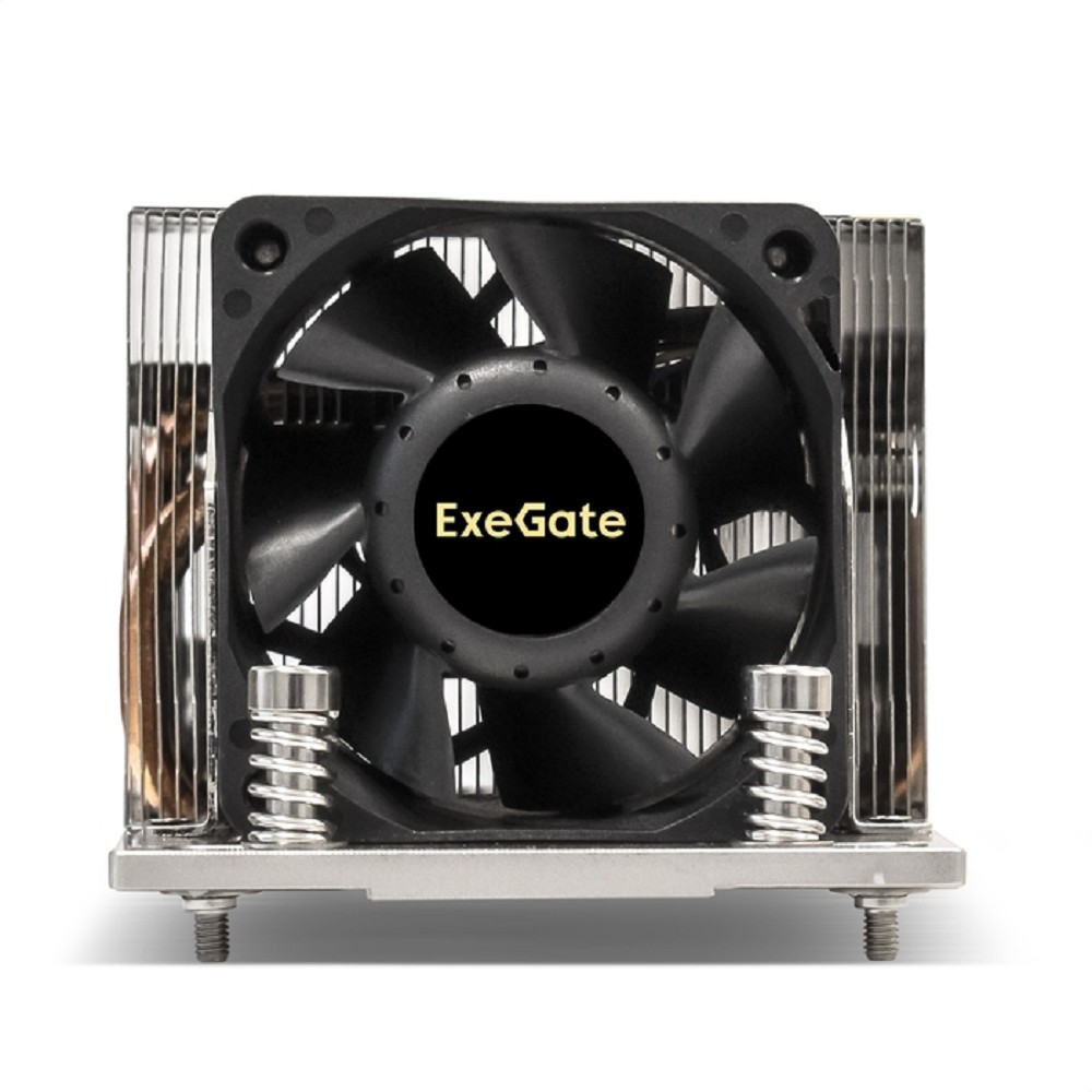 Exegate EX293436RUS ESNK-P0063AP4.PWM.2U.SP3.Cu {Al+Cu, 2U, 4 тепл. трубки, LGA SP3, TDP 240W, PWM, 1600-6800RPM, 2 ball bearing, 4pin, 54,3db, 440г, на винтах, с термопастой} RTL