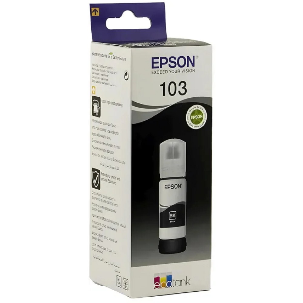 EPSON C13T00S14A Контейнер 103 с черными чернилами для L1110/L3100/3101/3110/3150/3151, 65 мл.