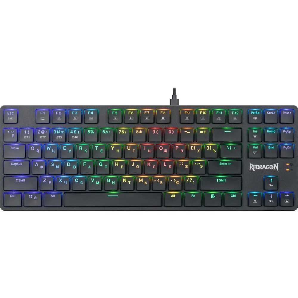Механическая клавиатура Anubis RGB,тонкая,тихая,87клавиш,б.п. Redragon Defender арт. 70505
