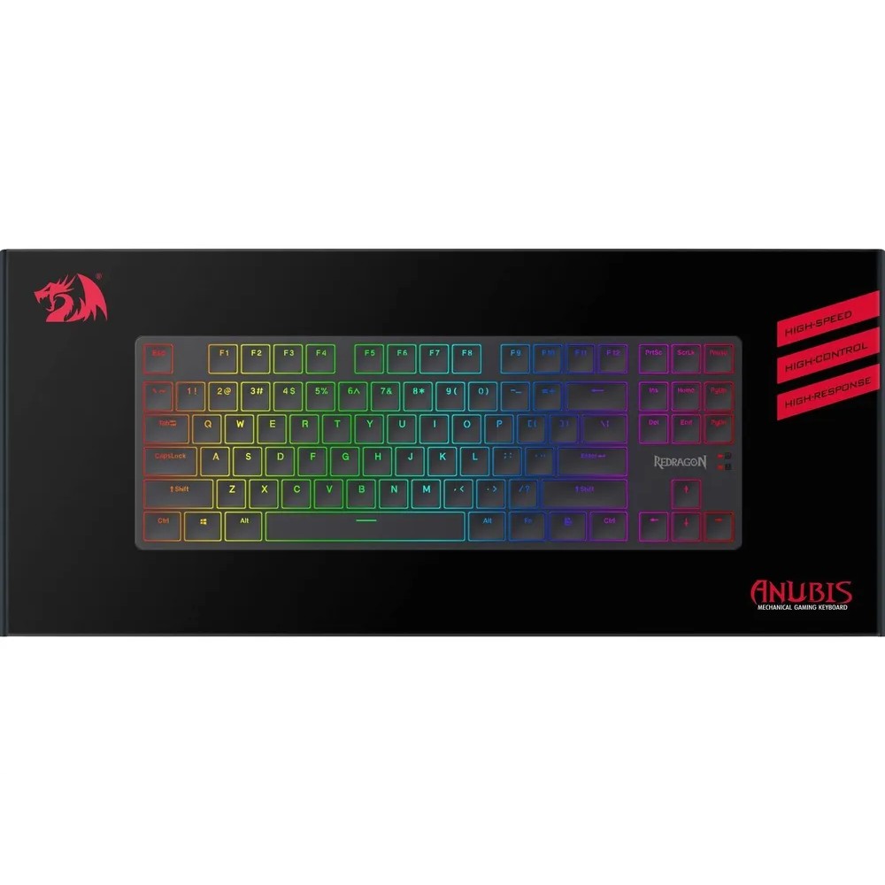 Механическая клавиатура Anubis RGB,тонкая,тихая,87клавиш,б.п. Redragon Defender арт. 70505