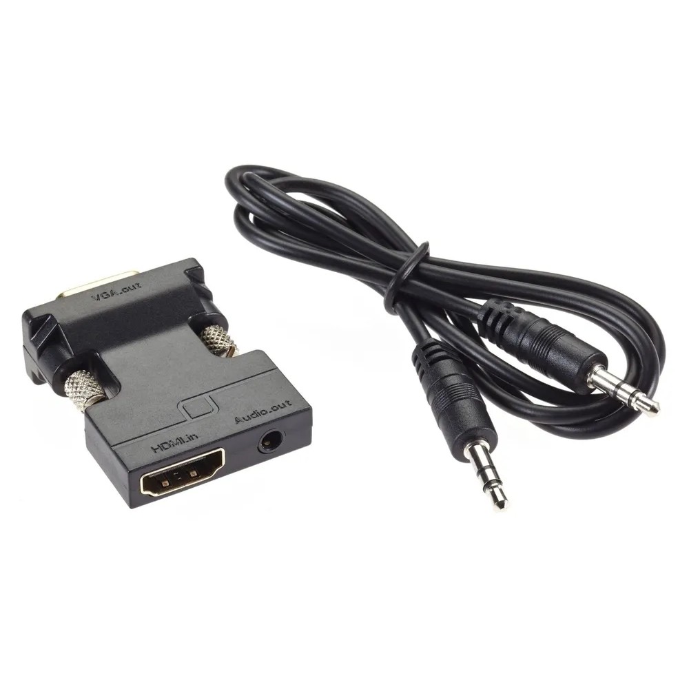 Aopen CA336A Переходник HDMI(F) --> VGA(M)+audio,1080*60Hz, VCOM [4895182225145]