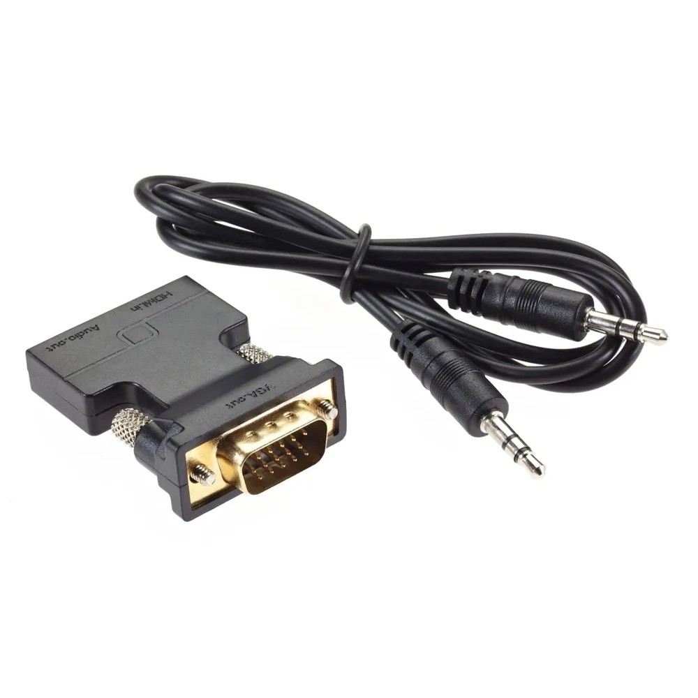 Aopen CA336A Переходник HDMI(F) --> VGA(M)+audio,1080*60Hz, VCOM [4895182225145]