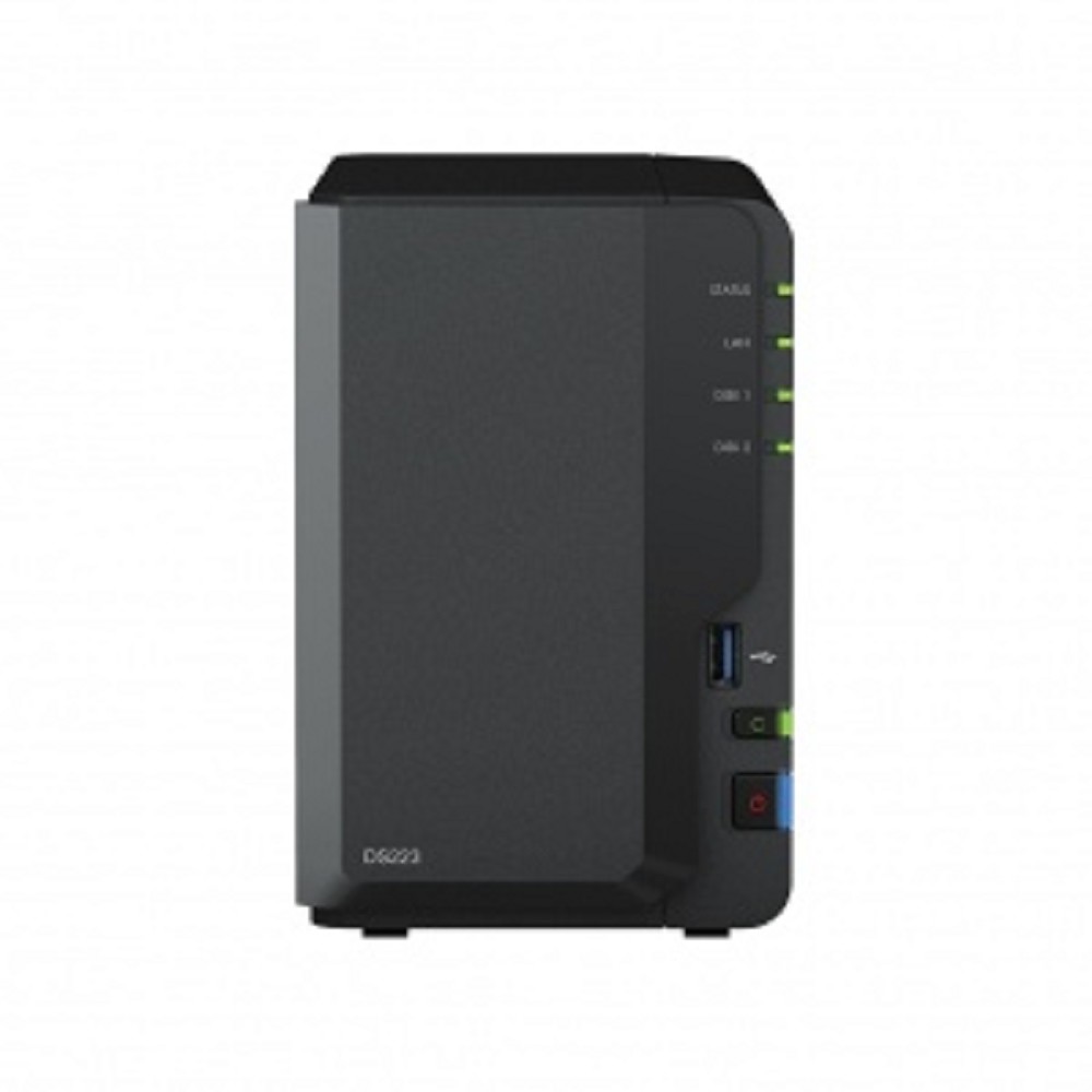 Synology QC 1,7GhzCPU/2Gb/RAID0,1/upto 2HP HDD SATA(3.5')/2xUSB3.2, 1xUSB2.0/1xGbE/iSCSI/2xIPcam(up to 20)/1xPS repl DS218 1YW арт. DS223