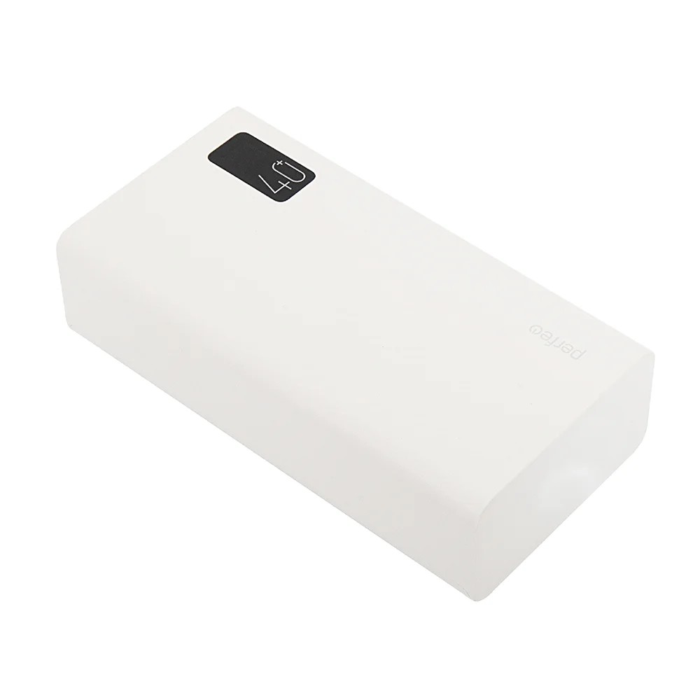 Perfeo Powerbank MOUNTAINS 40000 mAh/LED дисплей/PD + QC 3.0/Type-C/4 USB/Выход: 3A, max 22.5W/White (PF_D0160)