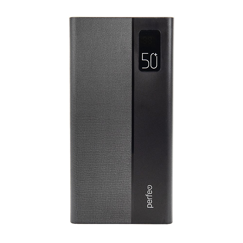 Perfeo Powerbank MOUNTAINS 50000 mAh/LED дисплей/PD + QC 3.0/Type-C/4 USB/Выход: 3A, max 22.5W/Black (PF_B4887)