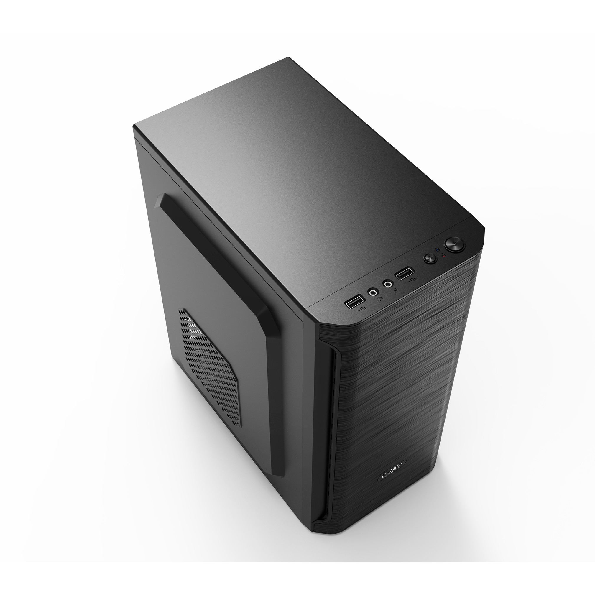 CBR Корпус mATX Minitower MX10, c БП PSU-ATX450-08EC (450W/80mm), 2*USB 2.0, HD Audio+Mic, Black [PCC-MATX-MX10-450W2]