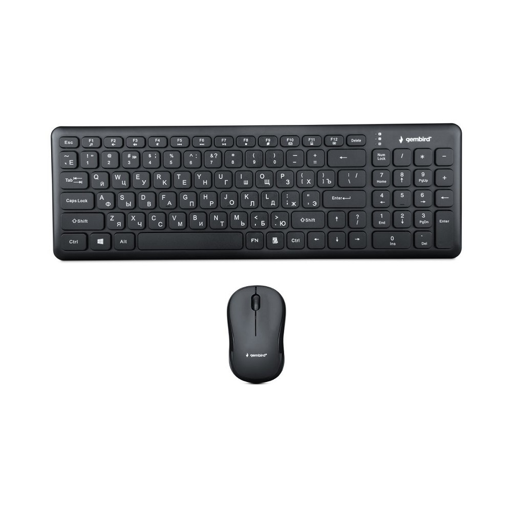Комплект кл-ра+мышь беспров. Gembird KBS-9200, 2.4ГГц